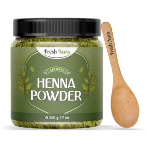 Pure & Natural Henna Powder (Lawsonia Inermis) Enriched With Precious Herbals for Natural Hair Color, Growth Boosters & Conditioning with Wooden Spoon - 200g | 7 Oz