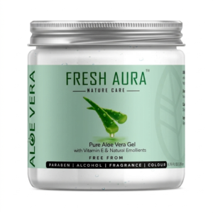 Freshaura Pure Aloe Vera Skin/Hair & Face Gel With Vitamin E & Natural Emollients (Paraben Free), 200g